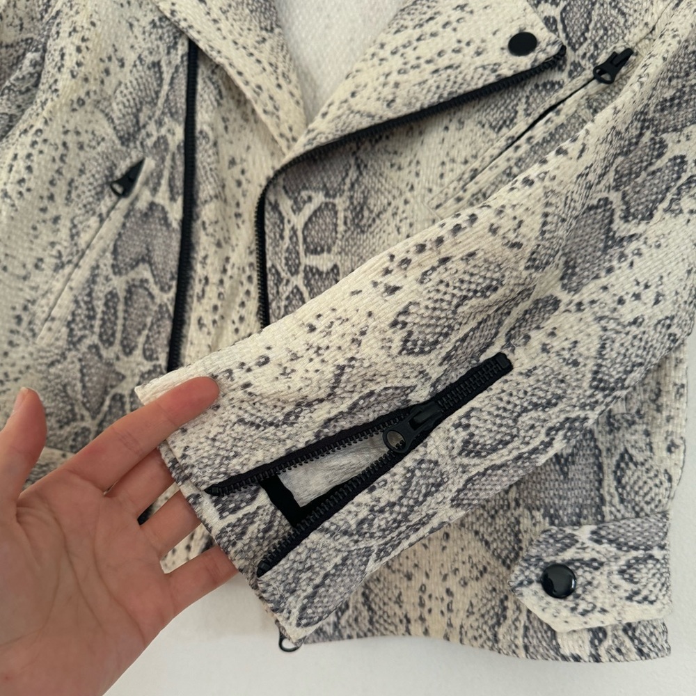 Rebecca Minkoff Snake Python Biker Jacket Xs - image 3